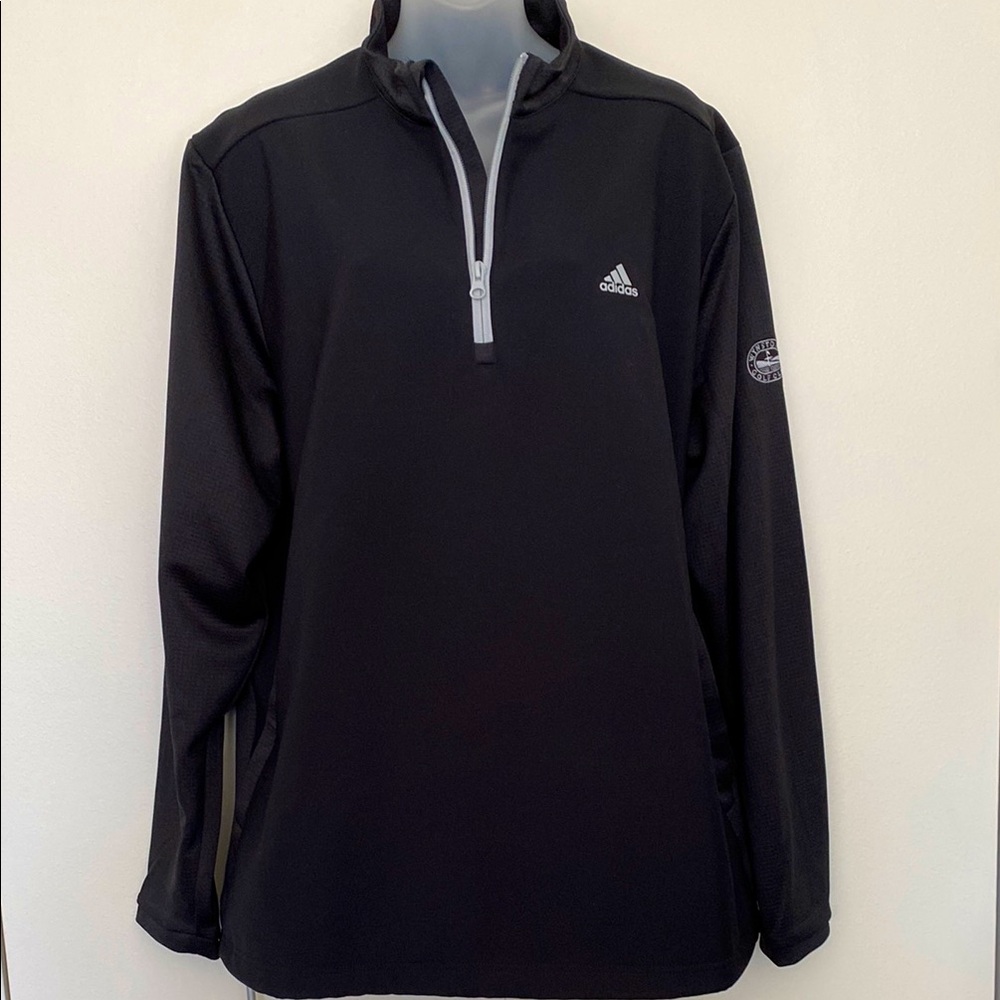 Adidas Black Performance Quarter Zip Golf Climawarm Jacket Long Sleeve Black L